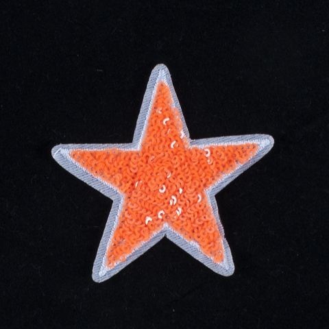 Термоаппликация ТАП 060 звезда оранжевая 8см