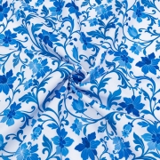 Ткань на отрез габардин 2105-2 Вьюн цвет синий на белом