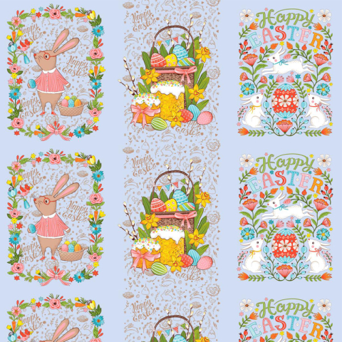 Полотно вафельное 150 см набивное арт 149 Тейково рис 35066 вид 2 Happy Easter