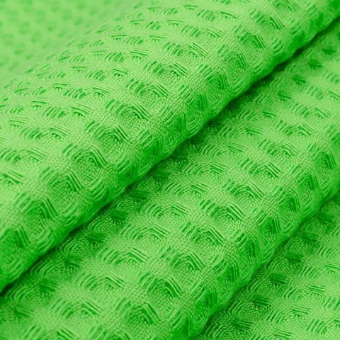 Вафельное полотно гладкокрашенное 150 см 240 гр/м2 7х7 мм премиум цвет 031 ярко-зеленый