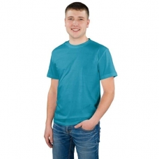 Мужская однотонная футболка цвет синий 48