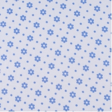 Ткань на отрез фланель 80 см 18052 Ромашки цвет голубой