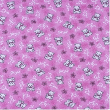 Ткань на отрез фланель 80 см 18079/3 Мишки цвет розовый