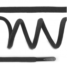 Шнурки круглые полиэфир 4 мм цв. т.серый F312 арт.TBY 7290-0036, длина 130 см уп. 2 шт