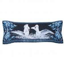 Чехол на подушку-валик гобелен 30/85 см Лебеди