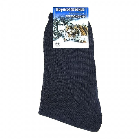 Мужские носки теплые Борисоглебские 4А2 (махра) цвет черный размер 25