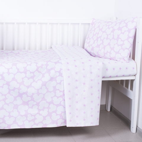 Постельное белье в детскую кроватку 105 Микки розовый