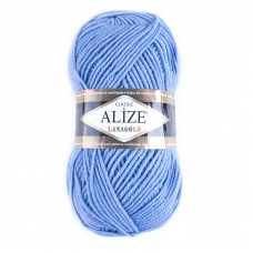Пряжа для вязания Ализе LanaGold (49%шерсть, 51%акрил) 100гр цвет 40 голубой
