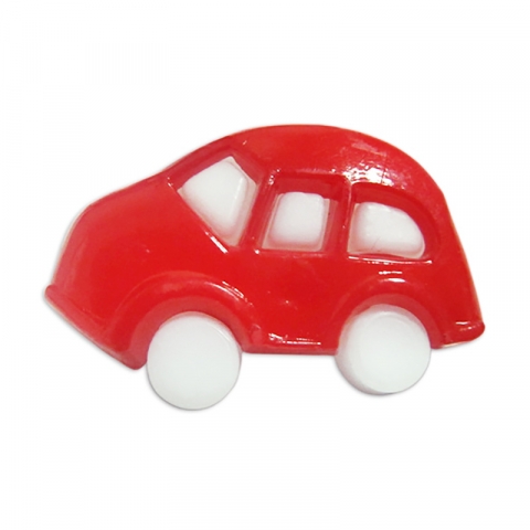 Пуговица детская сборная Машинка 18 мм цвет красный упаковка 24 шт