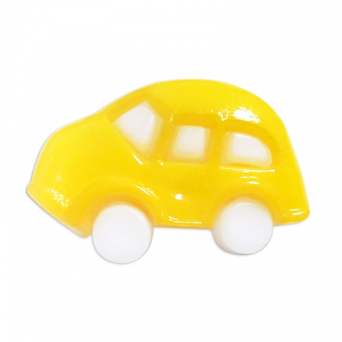 Пуговица детская сборная Машинка 18 мм цвет желтый упаковка 24 шт