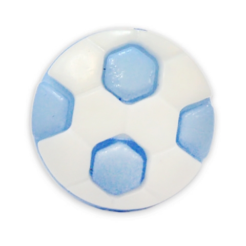 Пуговица детская сборная Мяч 13 мм цвет голубой упаковка 24 шт