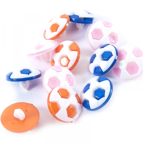 Пуговица детская сборная Мяч 16 мм цвет оранжевый упаковка 24 шт