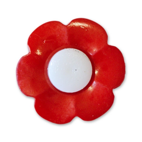 Пуговица детская сборная Цветок 17 мм цвет красный упаковка 24 шт