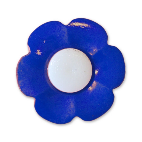 Пуговица детская сборная Цветок 17 мм цвет синий упаковка 24 шт