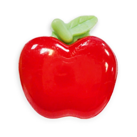 Пуговица детская сборная Яблоко 21 мм цвет красный упаковка 24 шт