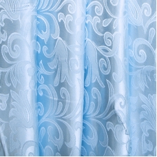 Портьерная ткань 150 см 17 цвет голубой вензель