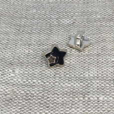 Пуговица ПР183 10 мм звезда черная с золотой уп 12 шт