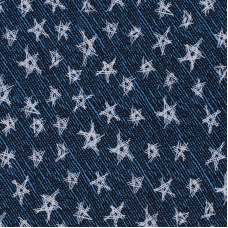 Мерный лоскут кулирка R-R2065-V1 Звезды цвет синий 0.4 м