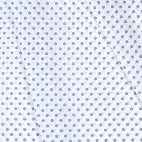 Ткань на отрез бязь плательная 150 см 1359/14А белый фон серый горох