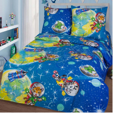 Бязь 120 гр/м2  детская 150 см 10781/1 Космошарики