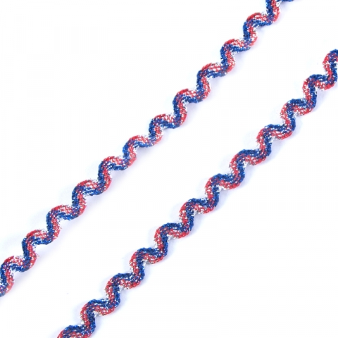 Тесьма плетеная вьюнчик (МЕТАНИТ) С-2914 (3619) г17 уп 20 м ширина 7 мм рис 6422 Радуга цвет 022