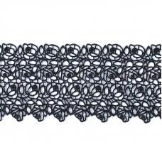 Кружево плетеное СЕВЕР черное CF 2486 9 см упаковка 5 м
