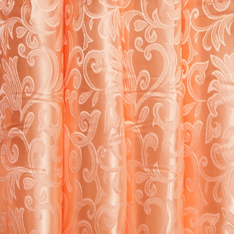 Портьерная ткань 150 см на отрез 29 цвет персик вензель