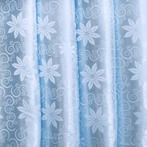 Портьерная ткань 150 см на отрез 17 цвет голубой цветы