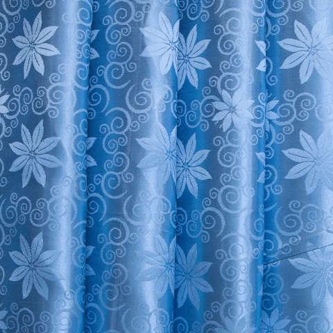 Портьерная ткань 150 см на отрез 68 цвет голубой цветы