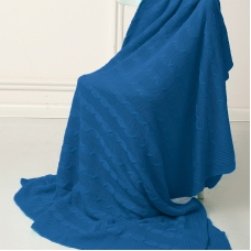Покрывало-плед Коса 180/200 цвет синий