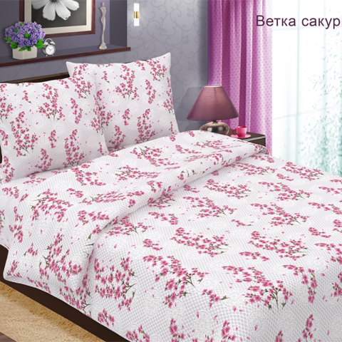 Бязь 120 гр/м2 150 см 489-2 Ветка сакуры