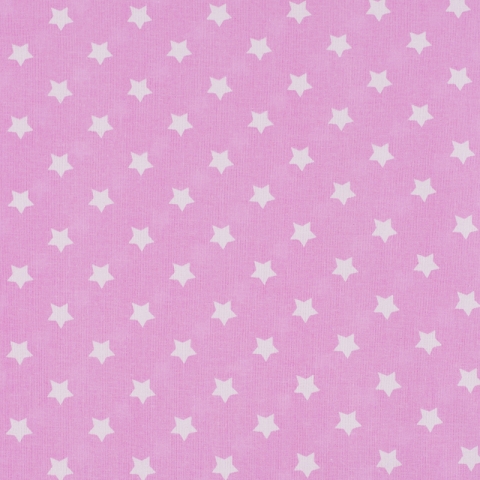 Ткань на отрез поплин 150 см 390/21 Звездочки цвет розовый
