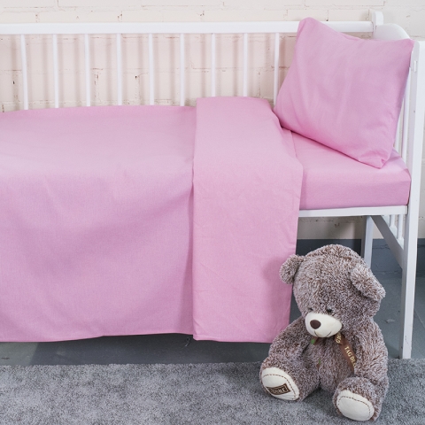 Постельное белье в детскую кроватку цвет розовый