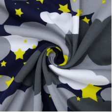 Ткань на отрез интерлок R4169-V1 Звездное небо цвет серый