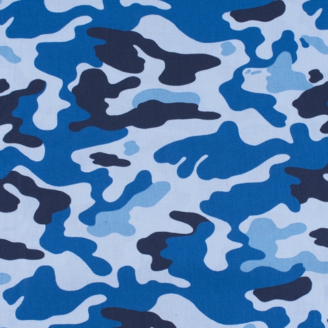 Ткань на отрез бязь ГОСТ Шуя 220 см 20126/1 Камуфляж цвет синий